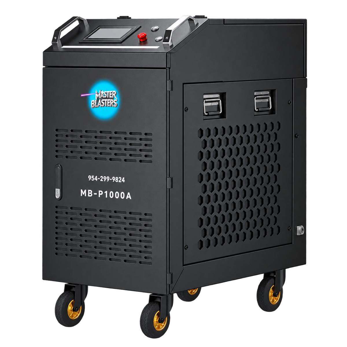 Master Blasters Laser 1000W pulsed laser cleaning machine on a transparent background