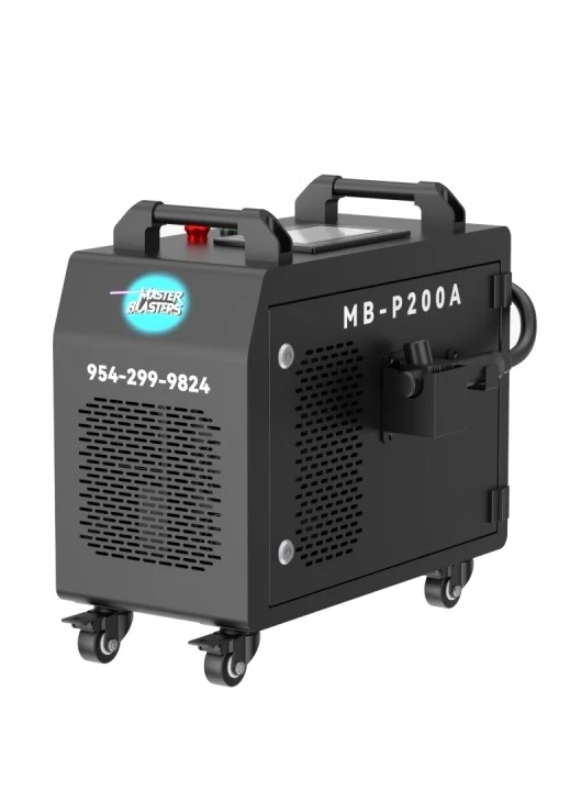 Master Blasters Laser 200W pulsed laser cleaning machine on a transparent background