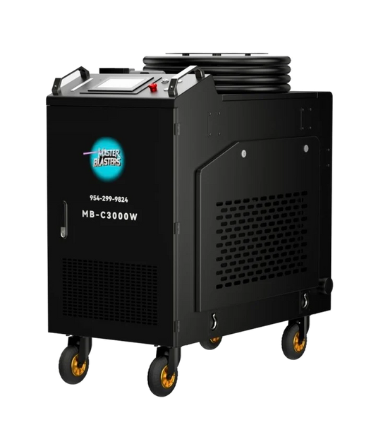 Master Blasters Laser 3000W continuous-wave laser cleaning machine on a transparent background