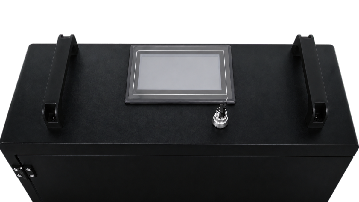 Control panel on Master Blasters Laser 300W pulsed laser cleaning machine