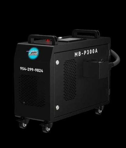 MB-P300A 300W pulsed laser cleaning machine on caster wheels