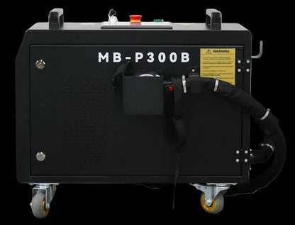 Side view of MB-P300B laser cleaning machine with fiber cable