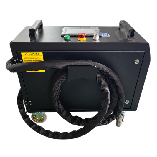 Factory-installed fiber cable extension for a Master Blasters laser cleaning machine